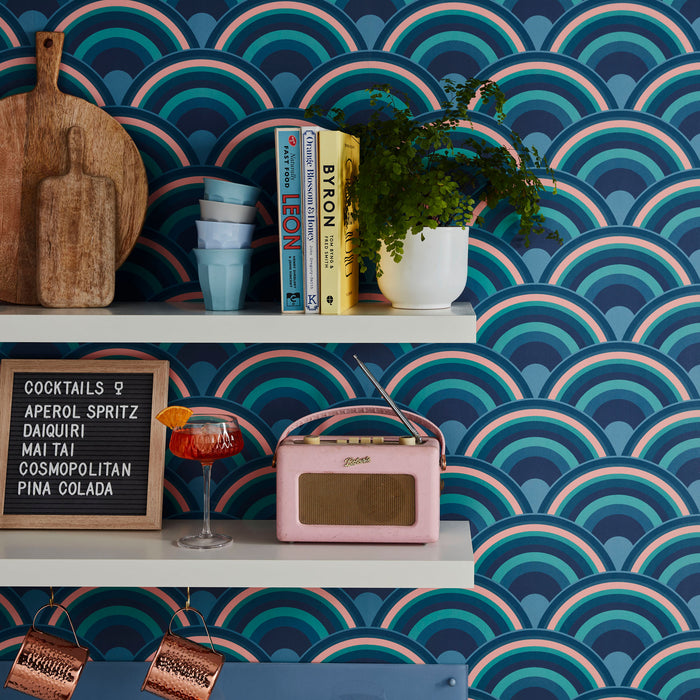 Envy vliesbehang Curve Surf blauw 10mx52 cm
