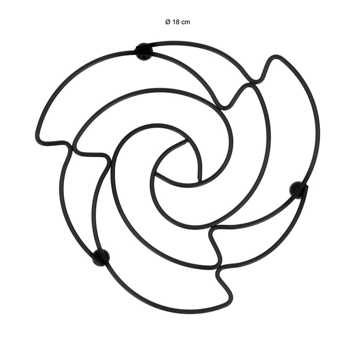 Krumble Pannenonderzetter roos - Metaal - Zwart