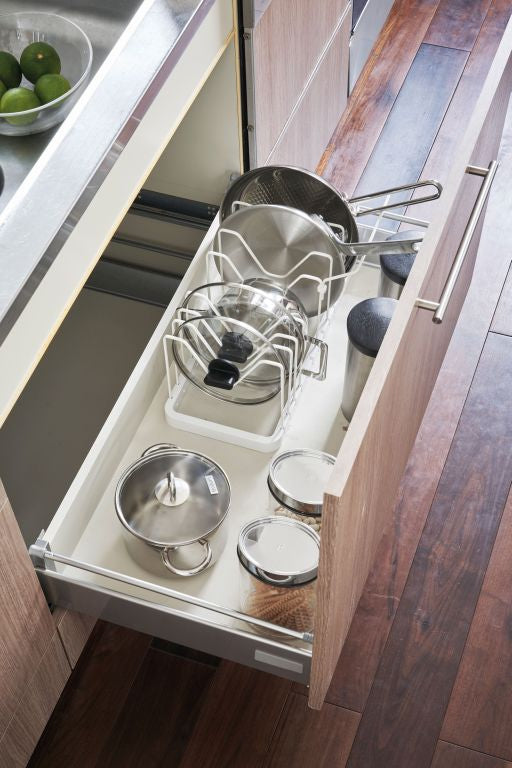 Yamazaki Keukenkast Organiser voor Pannen en Deksels - Tower - Wit