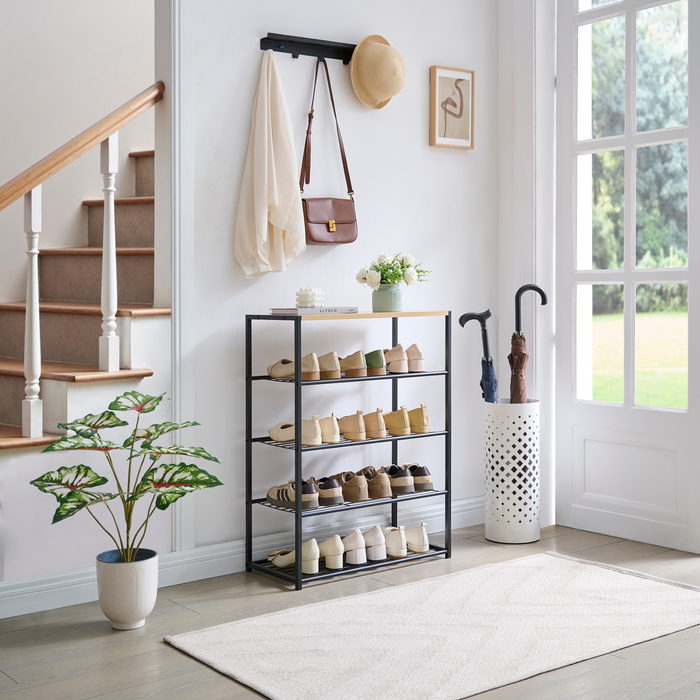 Schoenenrek voor 12 Paar Schoenen met Houten Plank