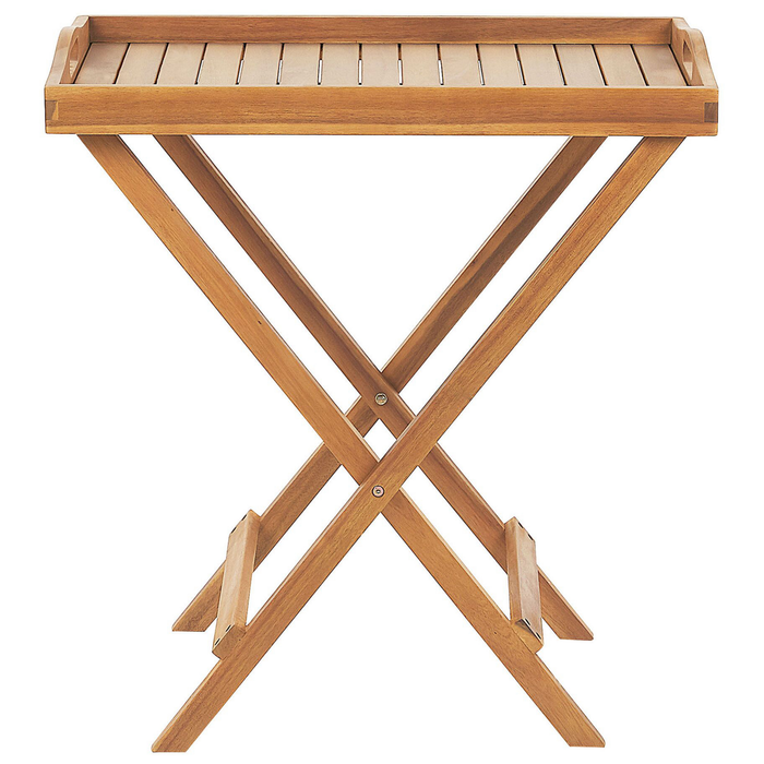 Beliani-JAVA -Tuintafel-Lichte houtkleur-68 x 45 cm-Acaciahout