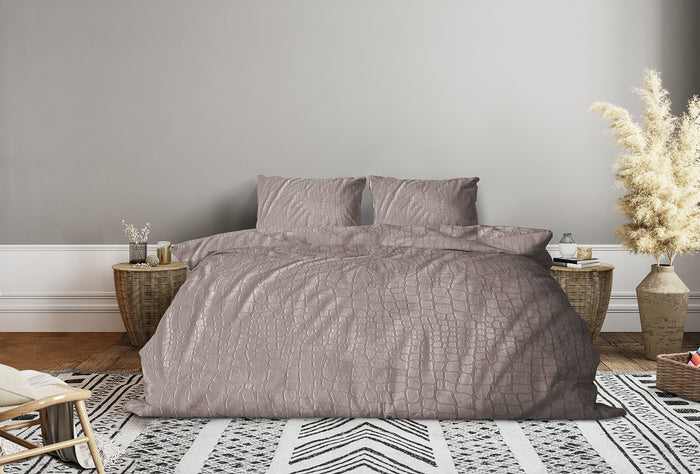 Eleganzzz Dekbedovertrek Micro Mink Crocodile - sand