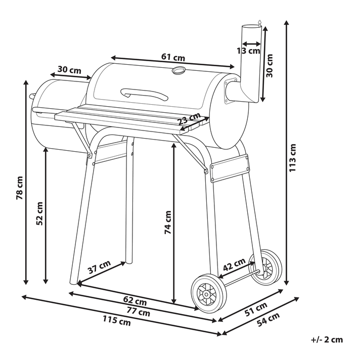 Beliani - KATLA - Houtskoolgrill - Zwart - Staal