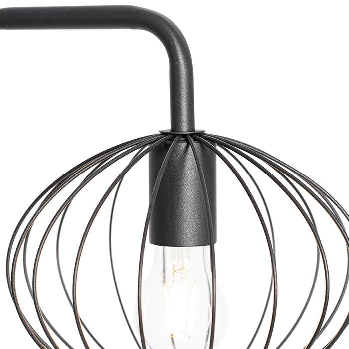 QAZQA Industriële vloerlamp zwart 23 cm - Margarita