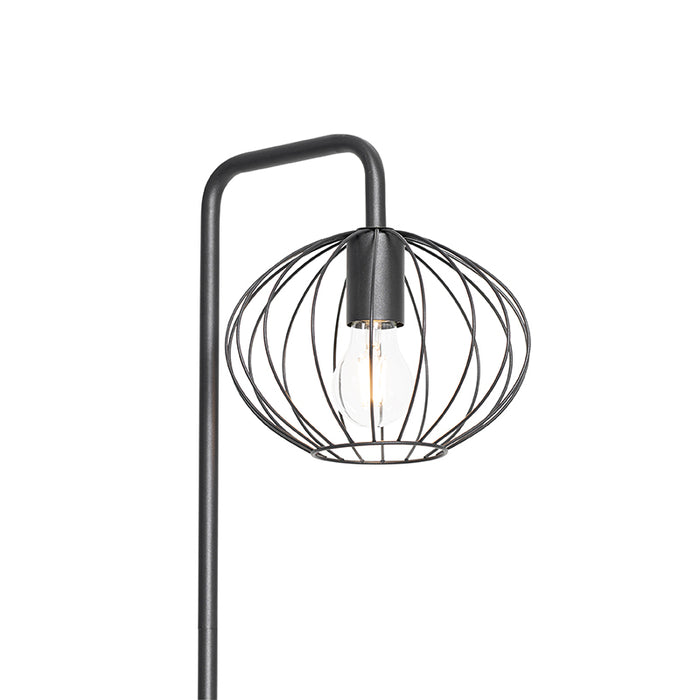QAZQA Industriële vloerlamp zwart 23 cm - Margarita
