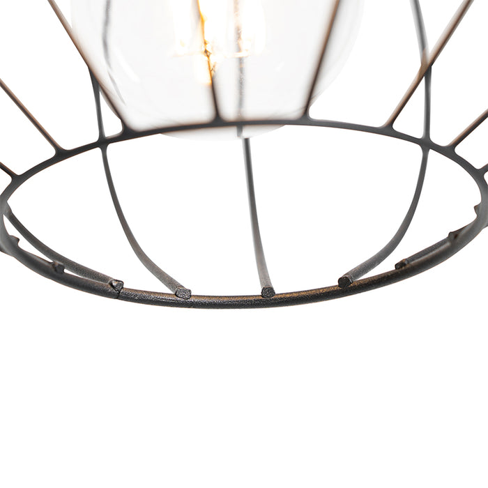 QAZQA Industriële vloerlamp zwart 23 cm - Margarita