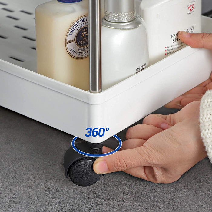 Opbergtrolley - 4 niveaus - 40x86x22 cm - wit