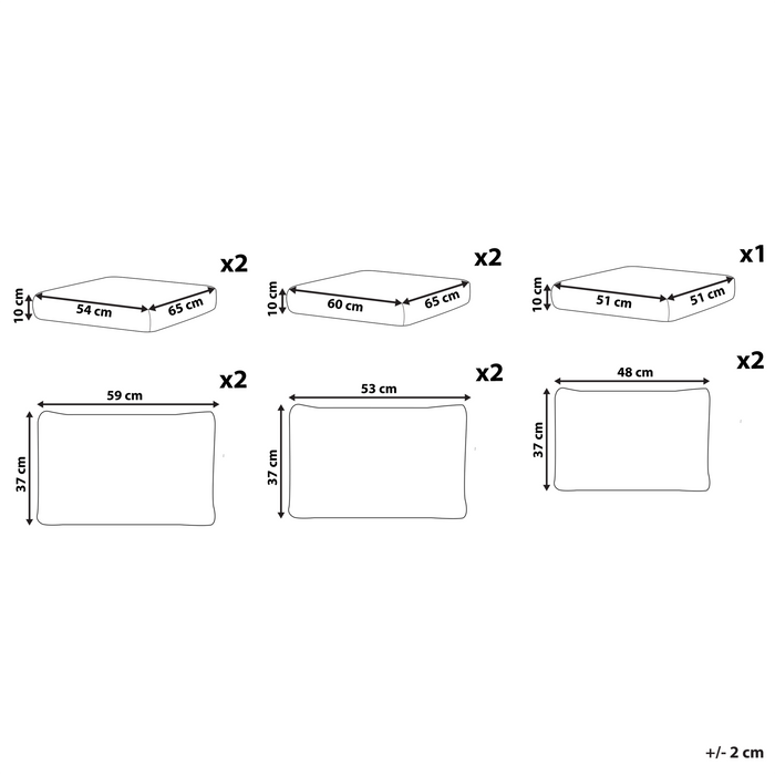 Beliani - MILANO - Kussenhoezen - Grijs - Polyester