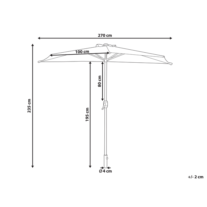 Beliani - GALATI - Halfronde parasol - Groen - 270 cm - Polyester