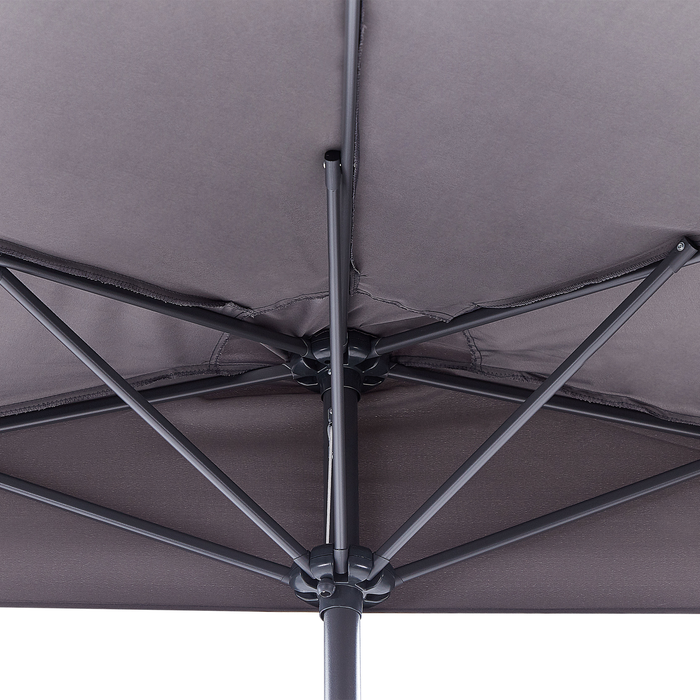 Beliani - GALATI - Halfronde parasol - Grijs - 270 cm - Polyester