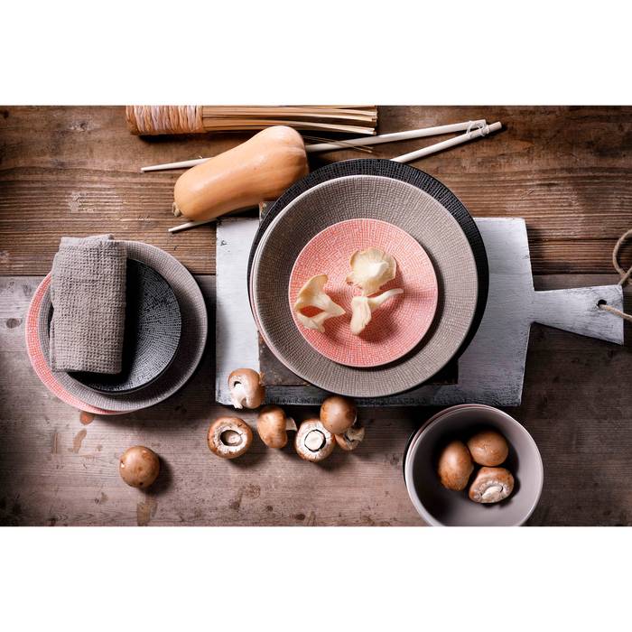 Palmer Bord coupe Cubical 16 cm Roze Stoneware 2 stuks