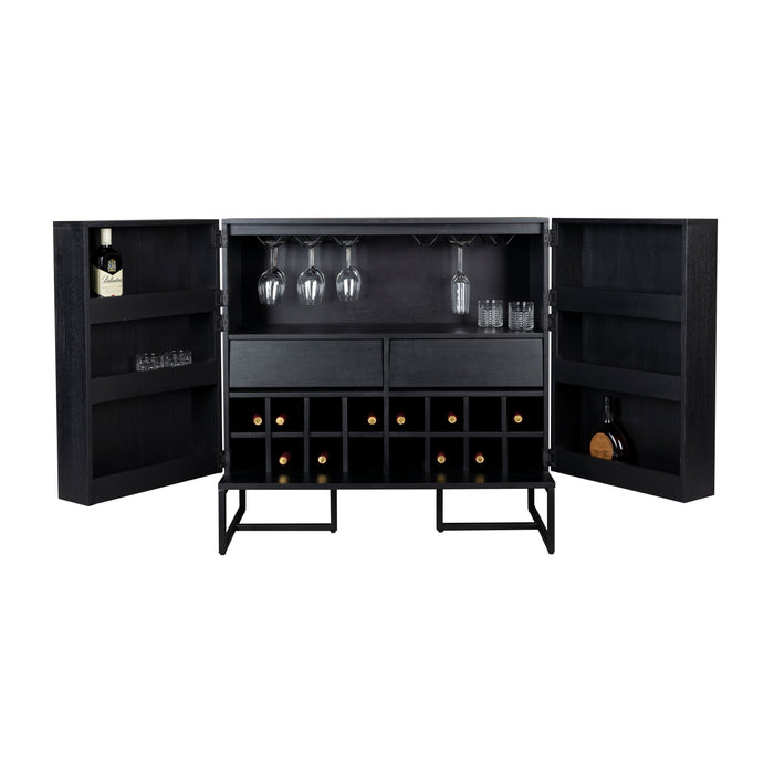 Dutchbone Class Wijnkast| Drankkast Acaciahout Zwart