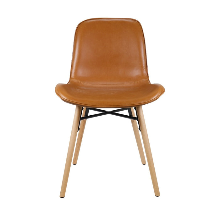 Nolon Nena-Fé eetkamerstoel kunstleer cognac - houten onderstel