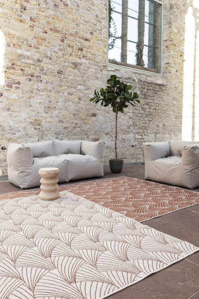 Interieur05 Buitenkleed Deco roest|wit dubbelzijdig - 240 x 340 cm