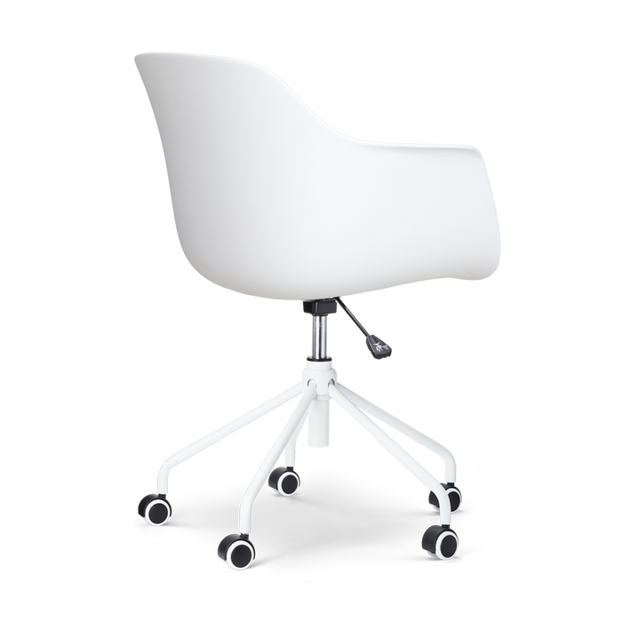 Nolon Nout-Liz Bureaustoel Wit - Lichtgrijs Kussen - Wit Onderstel