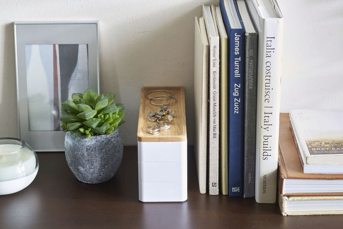 Yamazaki Sieradendoos - 3 niveaus en deksel - Rin - Wit