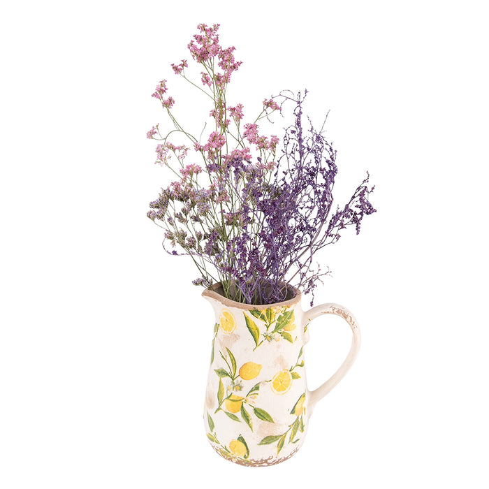 Clayre & Eef Decoratie Kan 16x11x18 cm Geel Keramiek Citroen