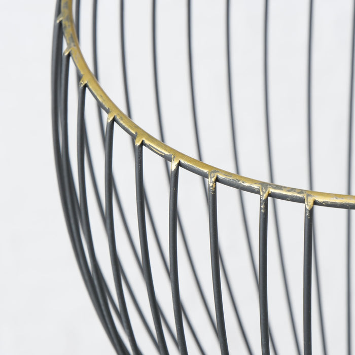 Fruitschaal – Opbergmand Wave Bowl – Zwart|Goud – M -Ø 22 x H18 cm