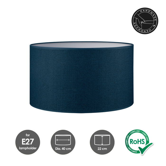 Home Sweet Home Lampenkap Canvas donkerblauw - B:40xD:40xH:22cm