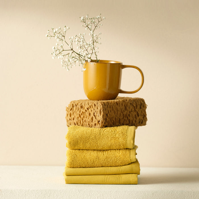 DDDDD 2x theedoek + 2x keukendoek Logo - Ochre