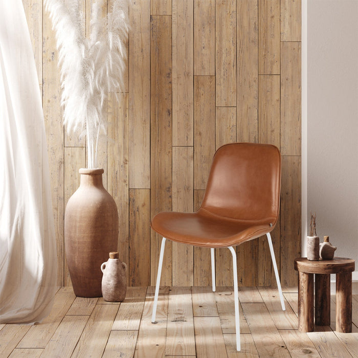 Nolon Nora-Fé eetkamerstoel kunstleer cognac - wit onderstel