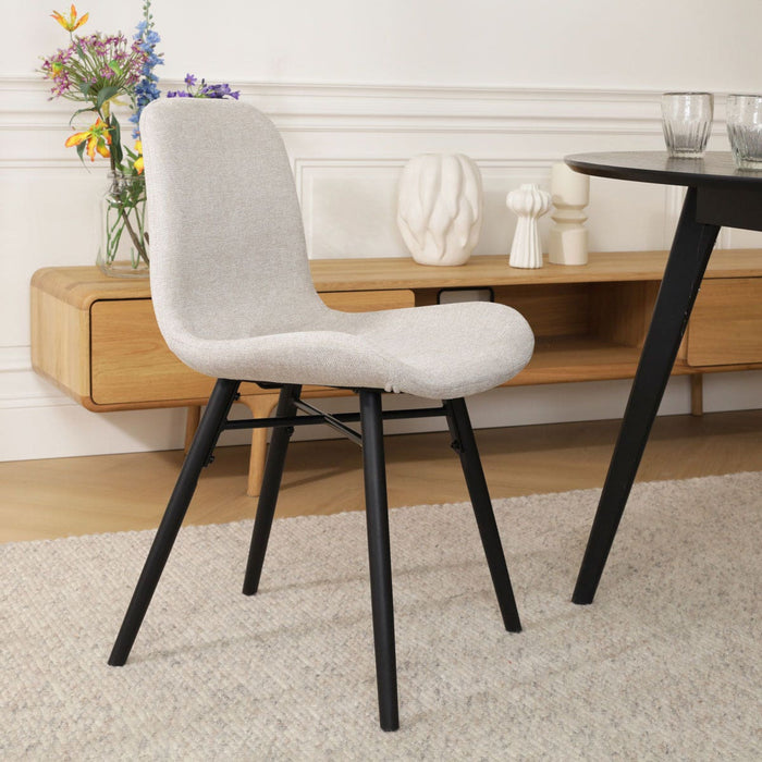 Nolon Nova-Fé Eetkamerstoel Beige - Stof - Zwarte Poten