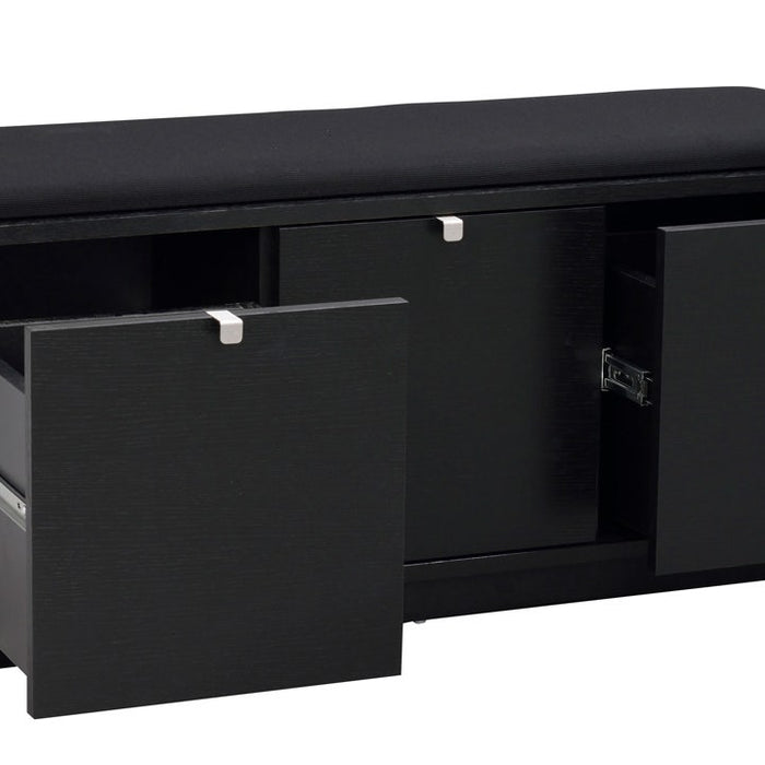 Rowico Home Confetti houten bank zwart met zwart zitkussen - 106 x 45