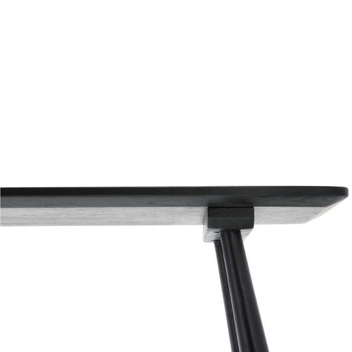 Villa Collection Bast houten bankje zwart - 90 x 45 cm