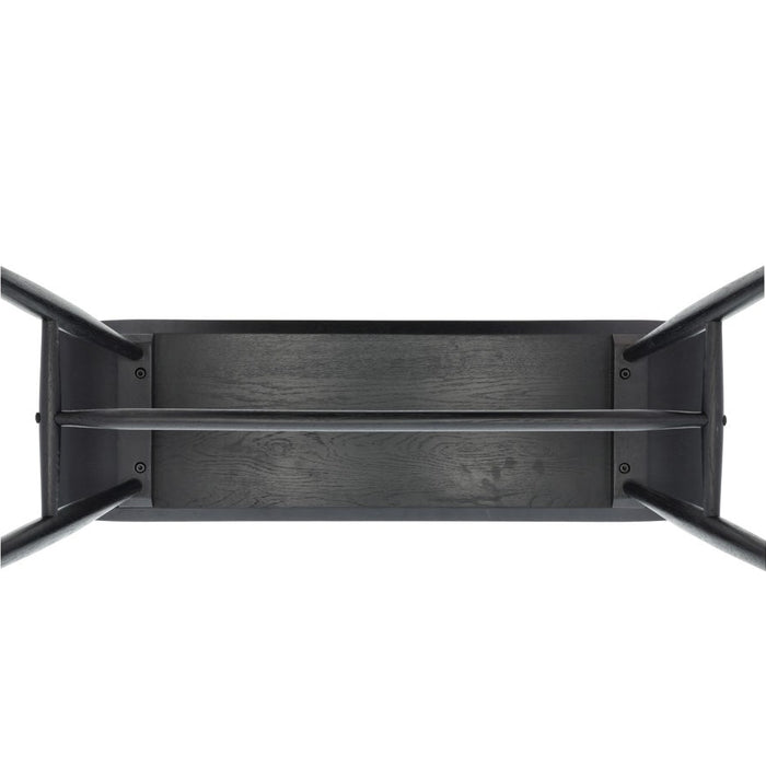 Villa Collection Bast houten bankje zwart - 90 x 45 cm