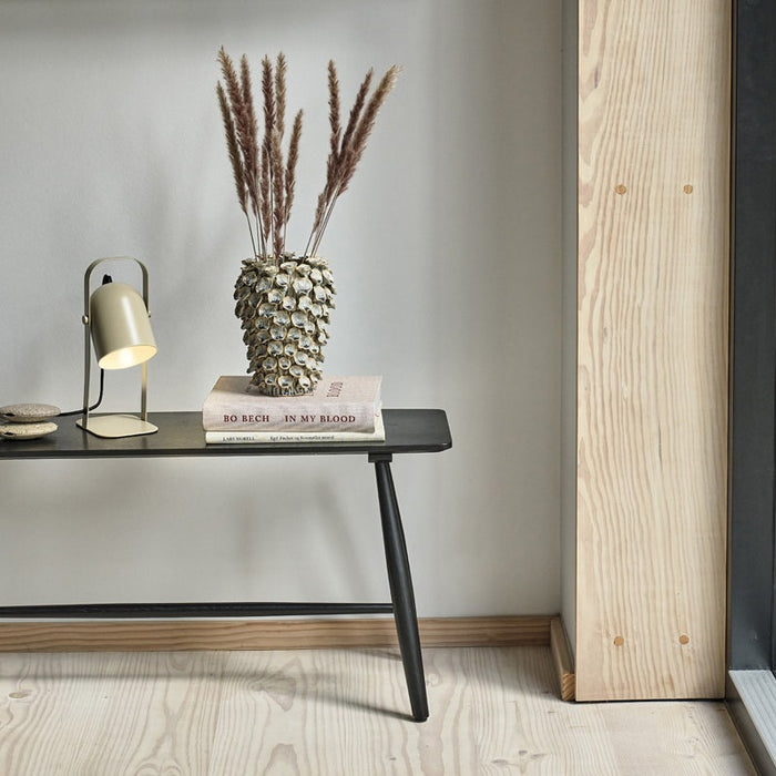 Villa Collection Bast houten bankje zwart - 90 x 45 cm