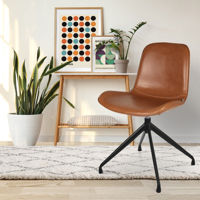 Nolon Nola-Fé draaibare eetkamerstoel kunstleer cognac - zwart