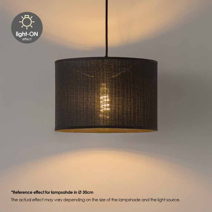 Home Sweet Home Lampenkap Canvas zwart - B:50xD:50xH:25cm