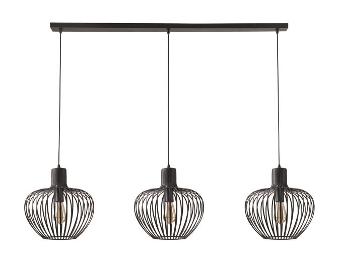 Freelight Hanglamp Arraffone Zwart 3 Lichts Balk