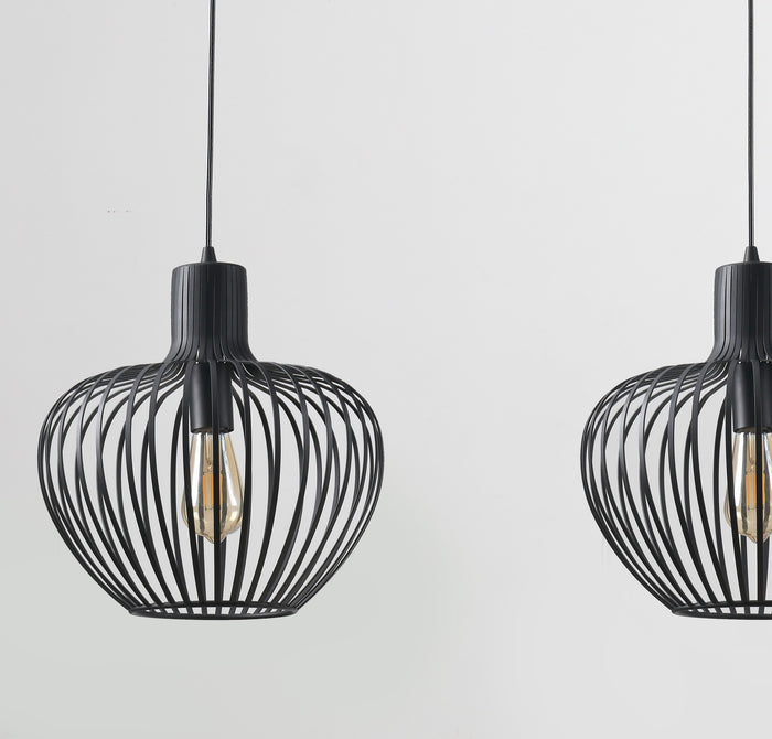 Freelight Hanglamp Arraffone Zwart 3 Lichts Balk