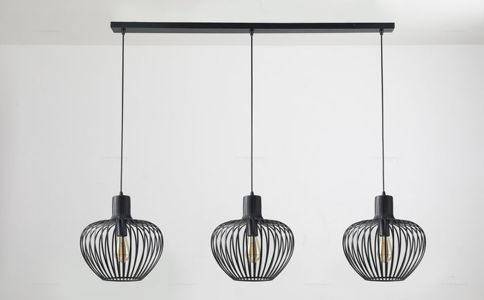 Freelight Hanglamp Arraffone Zwart 3 Lichts Balk