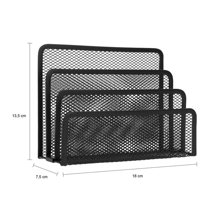 QUVIO Bureau organizer mesh - Metaal - Zwart