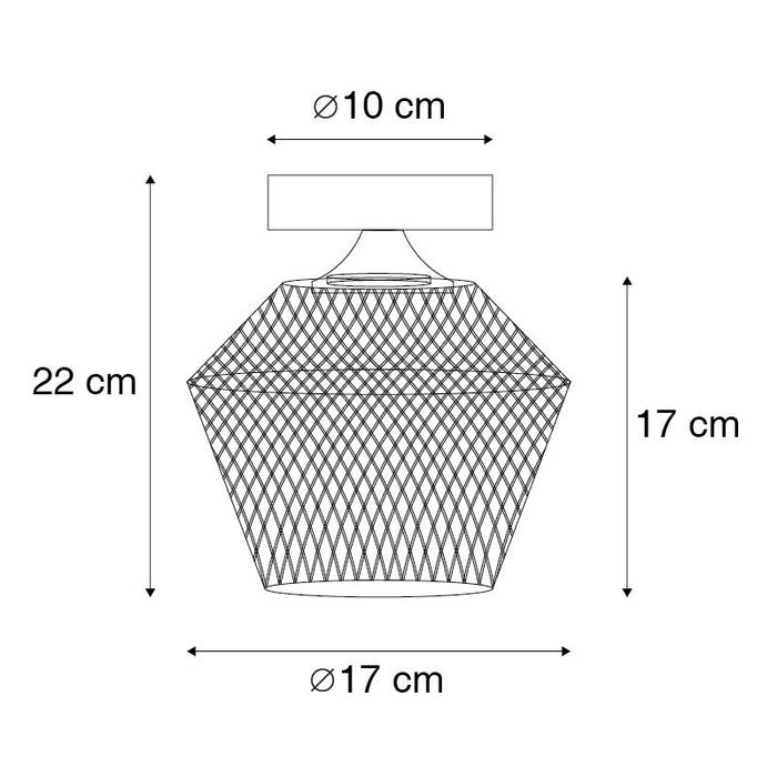 QAZQA Art Deco plafondlamp zwart - Karce