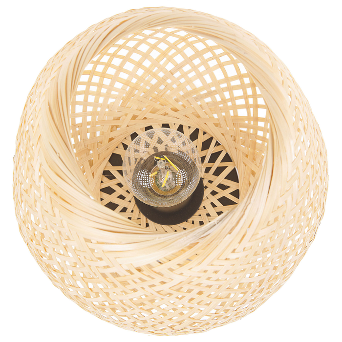 Beliani - BOMU - Tafellamp - Lichtbruin - Bamboehout