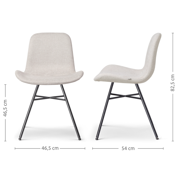 Nolon Noa-Fé Eetkamerstoel Beige - Stof - Zwart Onderstel