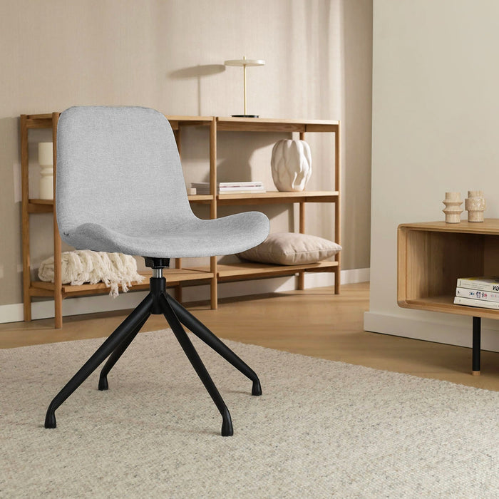 Nolon Nola-Fé Eetkamerstoel Lichtgrijs - Draaibaar Zwart Onderstel