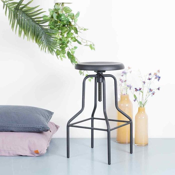 Legend Hoge draaibare kruk mat zwart - in hoogte verstelbaar