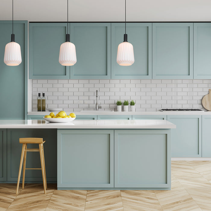 Steinhauer verre nervuré hanglamp melkglas Ø 20 cm