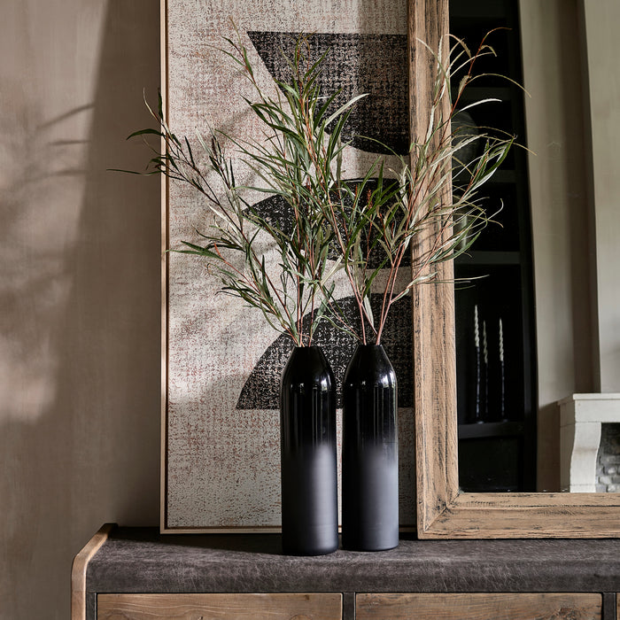 Rivièra Maison - Elegante Glas Vaasje, zwart, handgemaakt, hoogte 46 cm