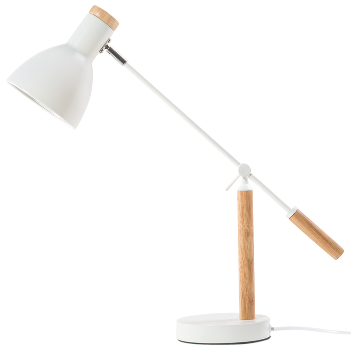 Beliani - PECKOS - Bureaulamp - Wit - Metaal