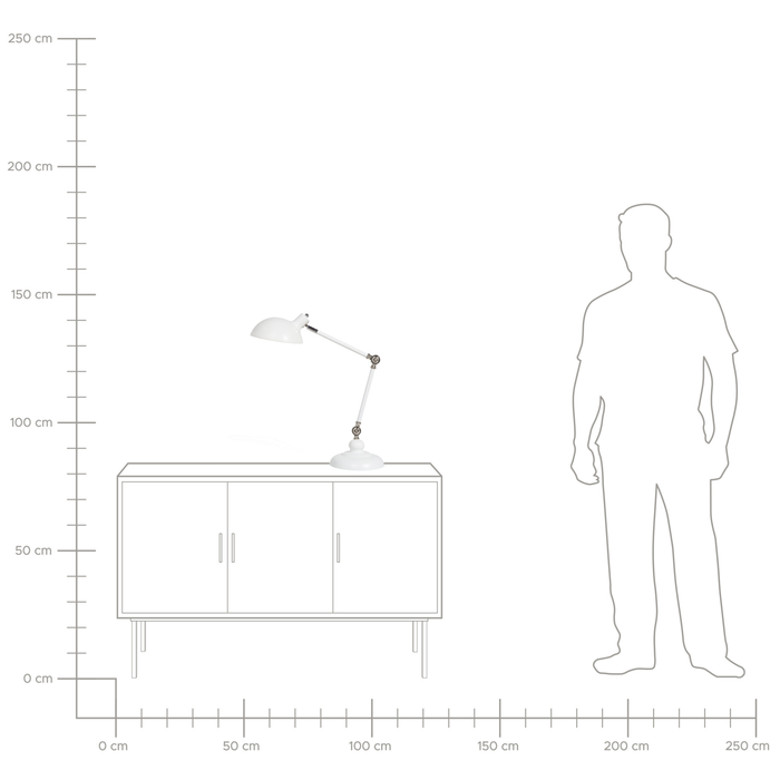 Beliani - MERAMEC - Bureaulamp - Wit - Metaal
