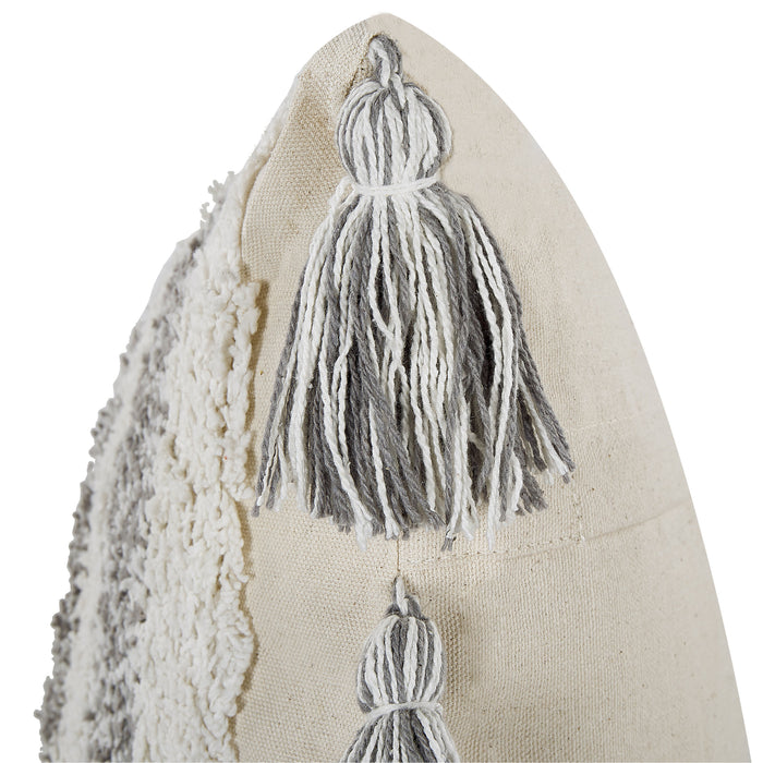 Beliani-HELICONIA -Sierkussen set van 2-Grijs-45 x 45 cm-Katoen