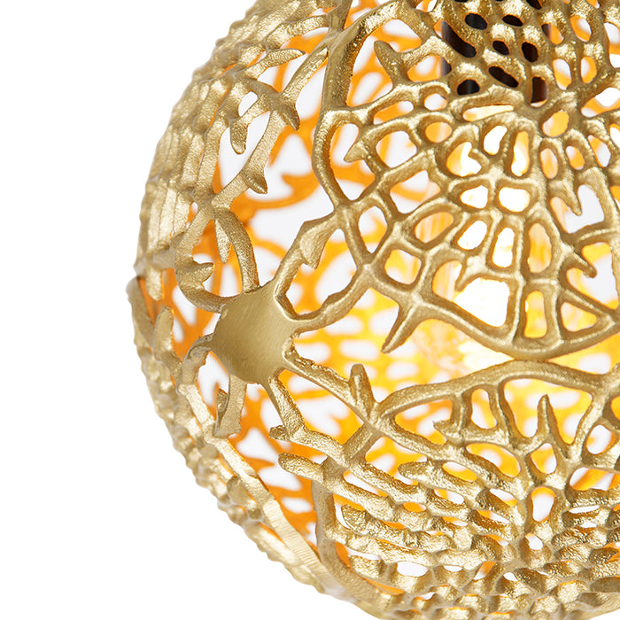 QAZQA Art deco hanglamp goud met zwart - Maro