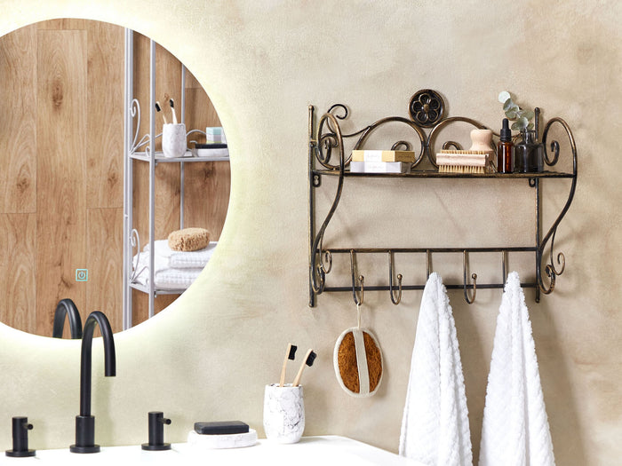 Beliani - OSORNO - Badkamer plank - Zwart - IJzer