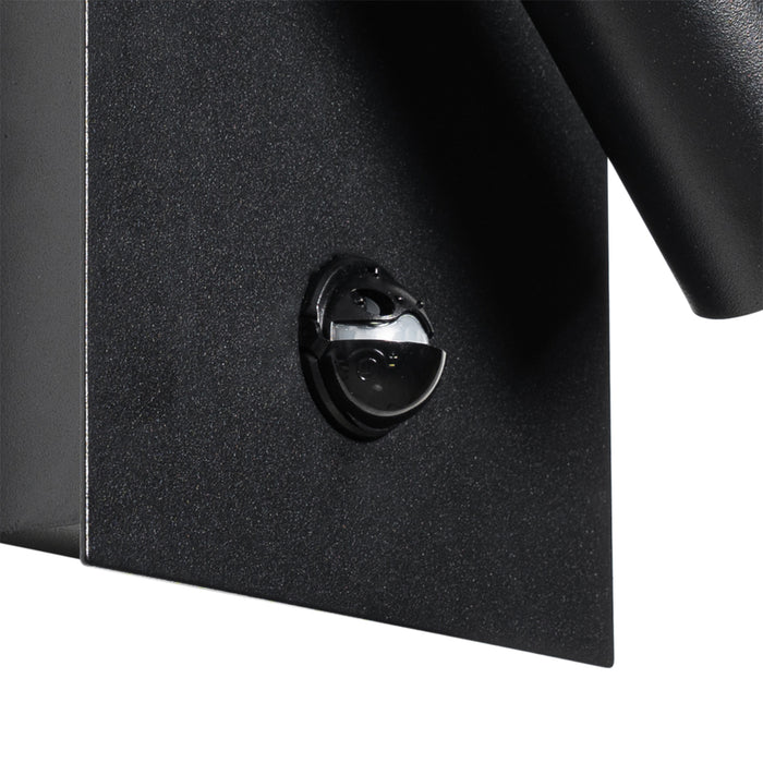 QAZQA Buiten wandlamp zwart incl. LED IP54 bewegingssensor - Simon