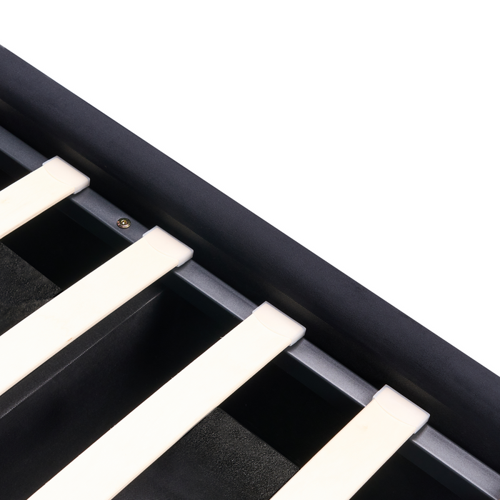 Beliani-LUBBON-Bed met opbergruimte-Zwart-140 x 200 cm-Fluweel